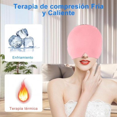 Охолоджуюче-зігріваючий комрес для голови з гелем 360° Рожевий 18x22 см Охолоджуюче-зігріваючий комрес для голови з гелем 360° Рожевий 18x22 см