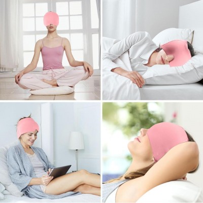 Охолоджуюче-зігріваючий комрес для голови з гелем 360° Рожевий 18x22 см Охолоджуюче-зігріваючий комрес для голови з гелем 360° Рожевий 18x22 см