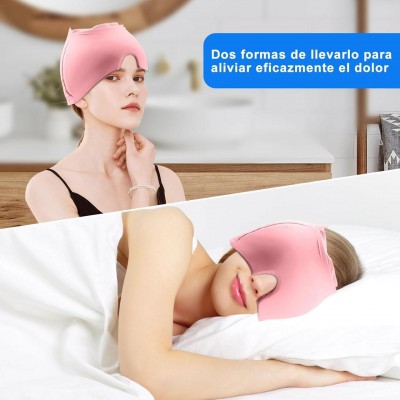 Охолоджуюче-зігріваючий комрес для голови з гелем 360° Рожевий 18x22 см Охолоджуюче-зігріваючий комрес для голови з гелем 360° Рожевий 18x22 см