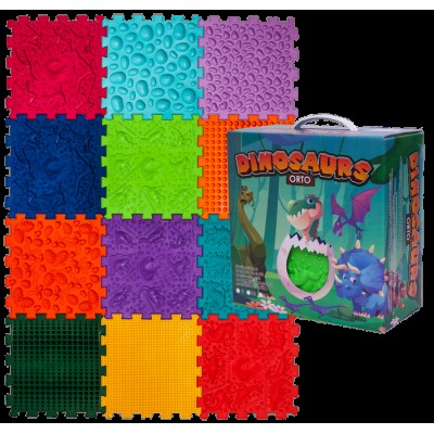 Масажний килимок Ортек Динозаври Пазли 12 елементів 28x28 см Масажний килимок Ортек Динозаври Пазли 12 елементів 28x28 см