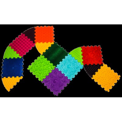 Масажний килимок Ортек Динозаври Пазли 9 ел. + 6 Трикутників 28x28 см Масажний килимок Ортек Динозаври Пазли 9 ел. + 6 Трикутників 28x28 см