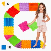 Масажний килимок Ортек Динозаври Пазли 10 ел. + 6 Трикутників 28x28 см