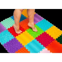 Килимок масажний для реабілітації “Ortek Mix” 20 елементів Жорсткий 27x28 см